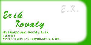 erik kovaly business card